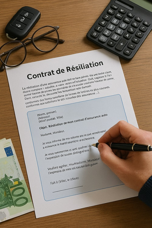 Assurance auto : exemples de lettre de résiliation en fonction de votre situation